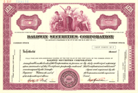 Baldwin Securities Corporation - Specimen Stock